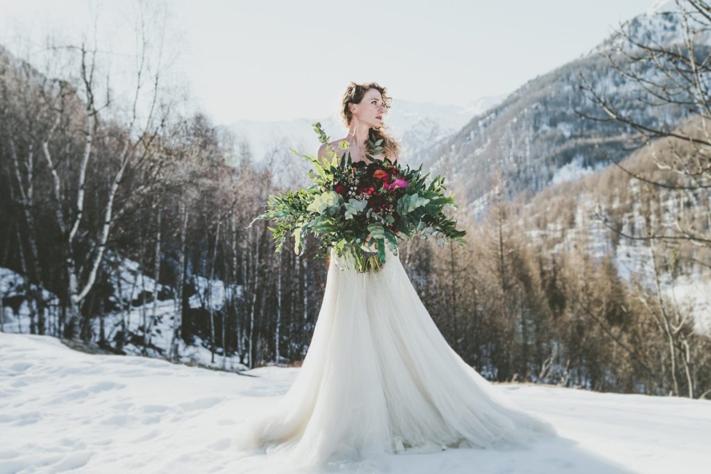 Mountain Winter elopement in the Italian Alps