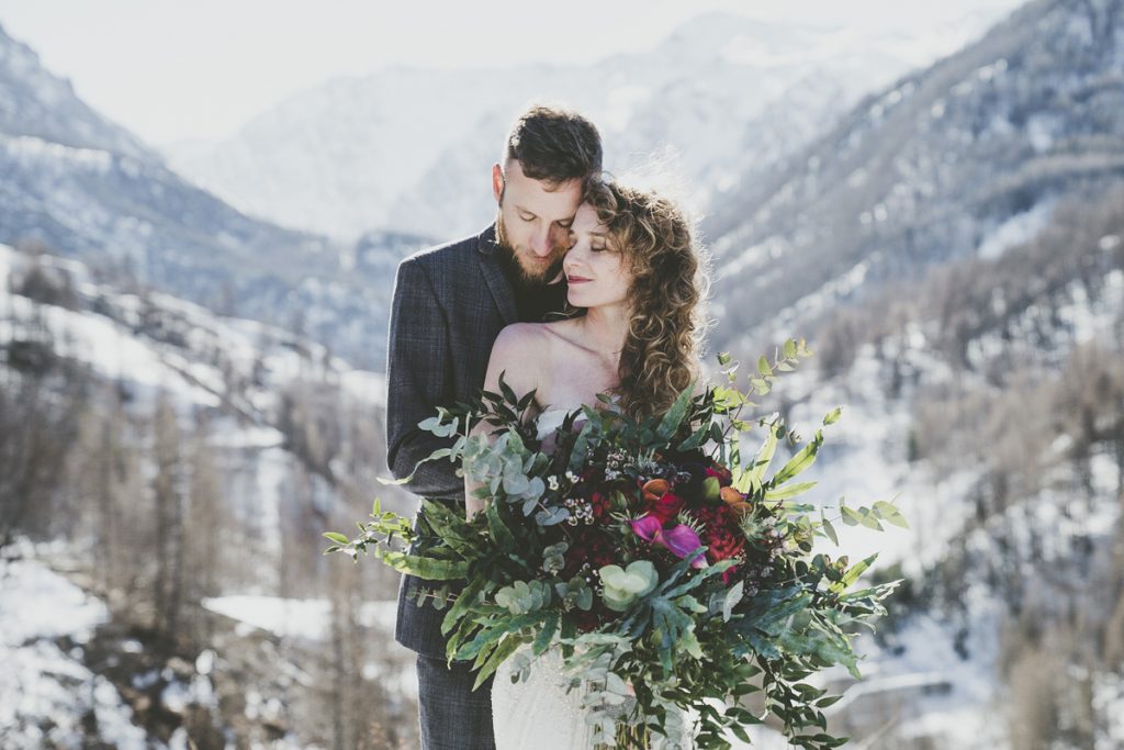 Mountain Winter elopement in the Italian Alps