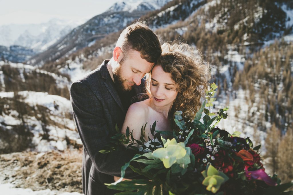 Mountain Winter elopement in the Italian Alps