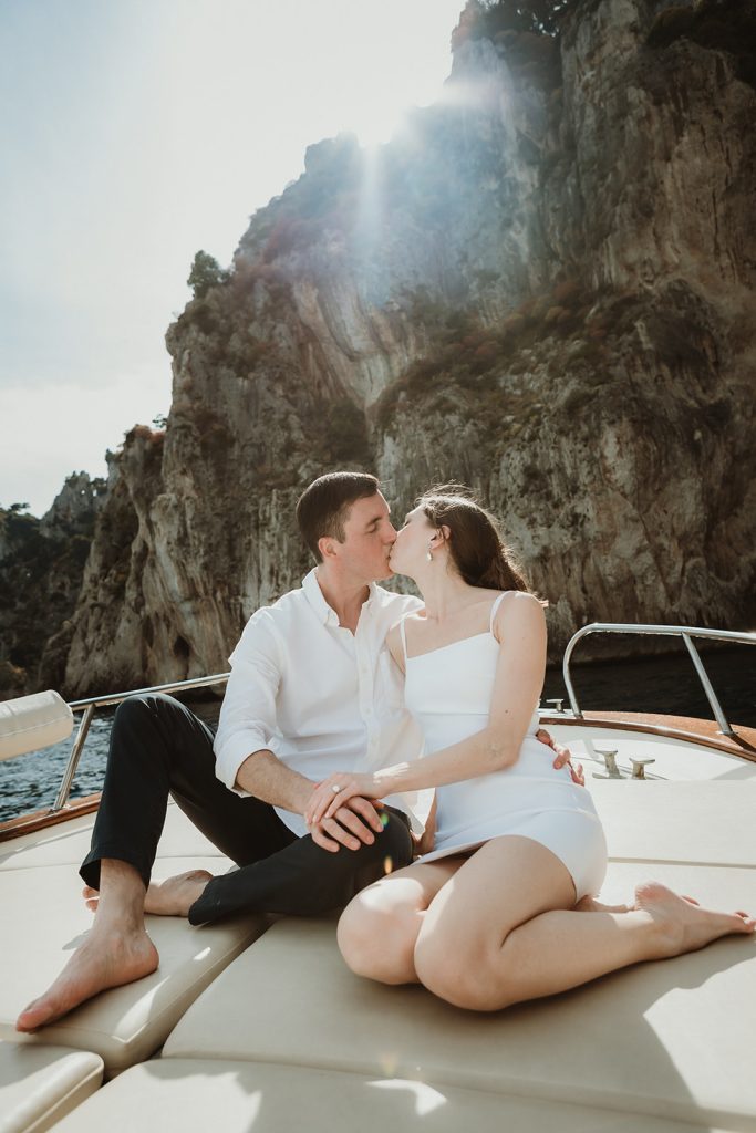 Capri elopement: boat ride around Capri Island
