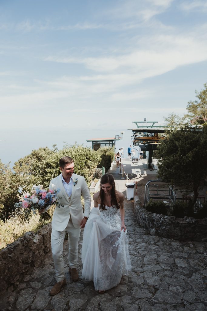 Wedding couple on Seggiovia Monte Solaro, Capri