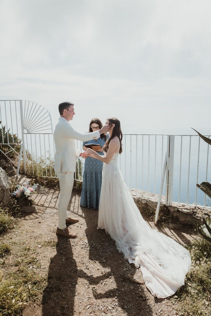 elopement couple exchanging their vows on Monte Solaro