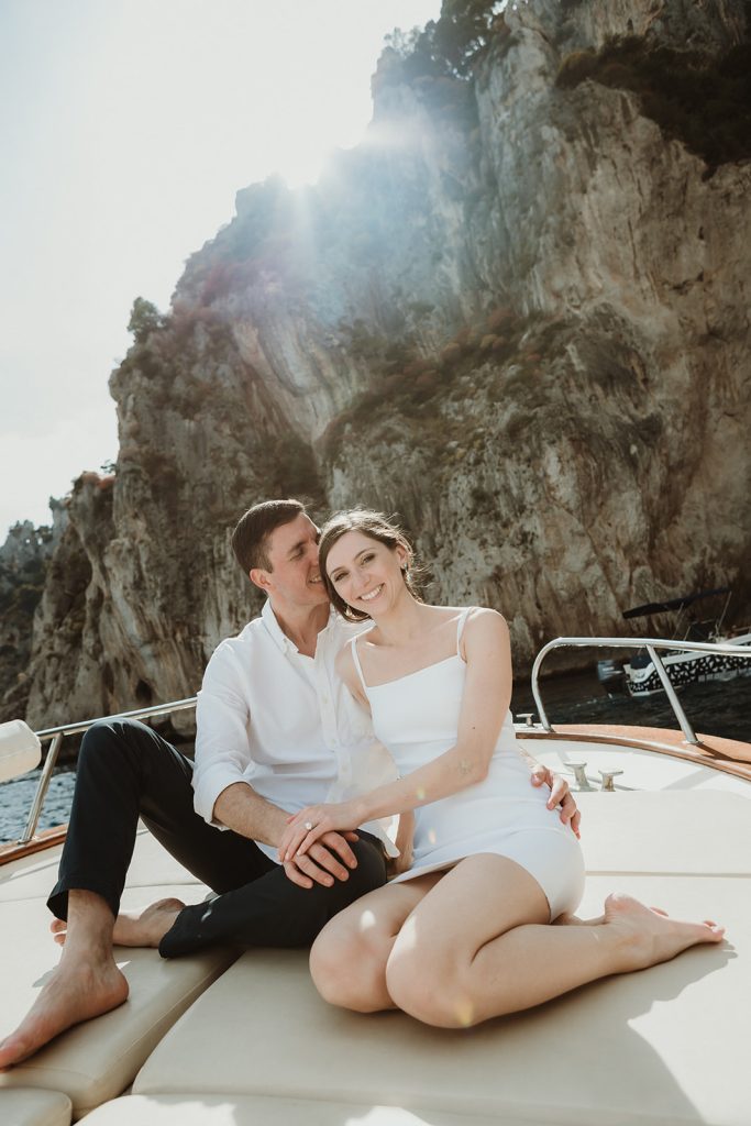 Capri elopement: boat ride around Capri Island