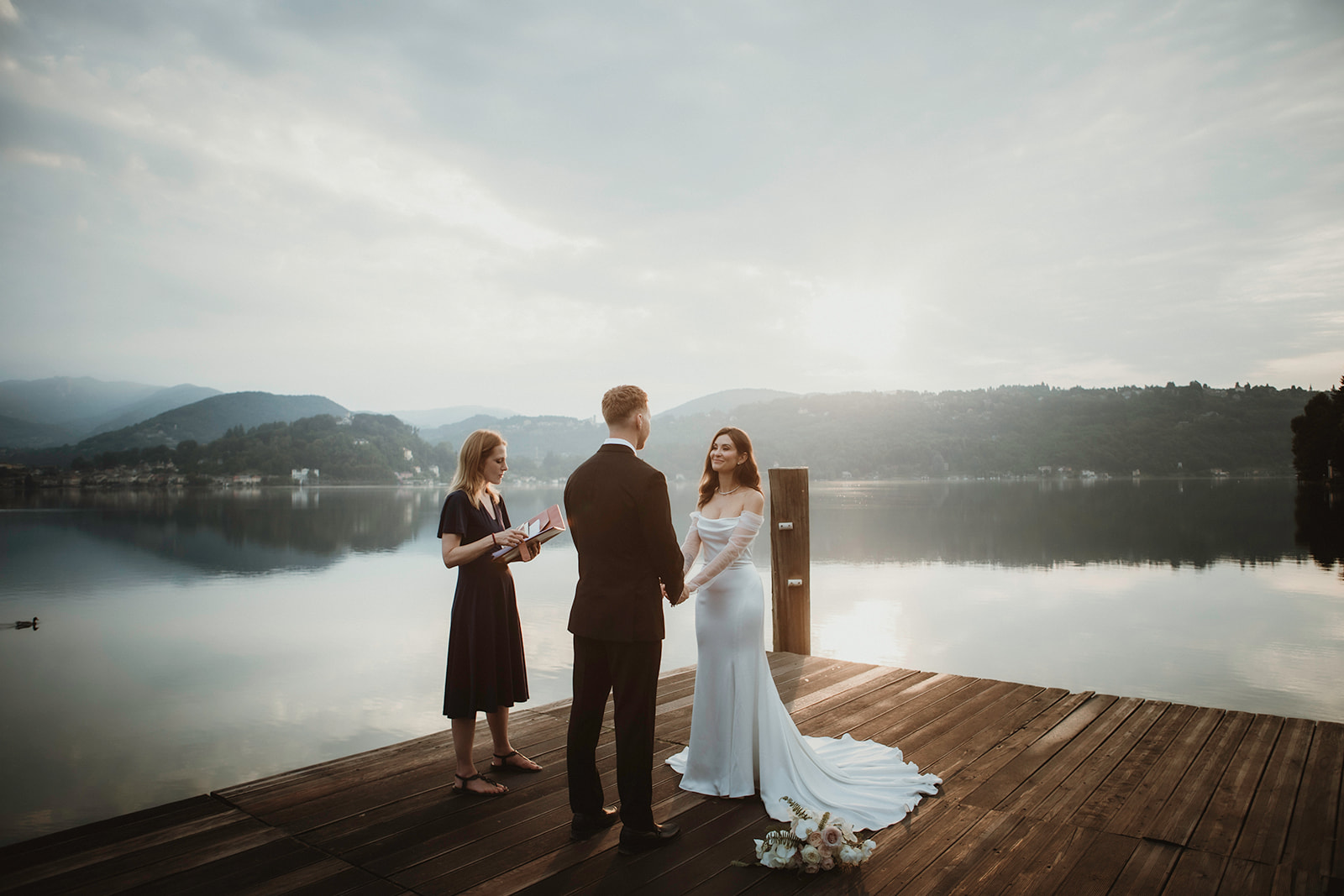 Sunrise elopement ceremony on Lake Orta Sunrise elopement ceremony on Lake Orta