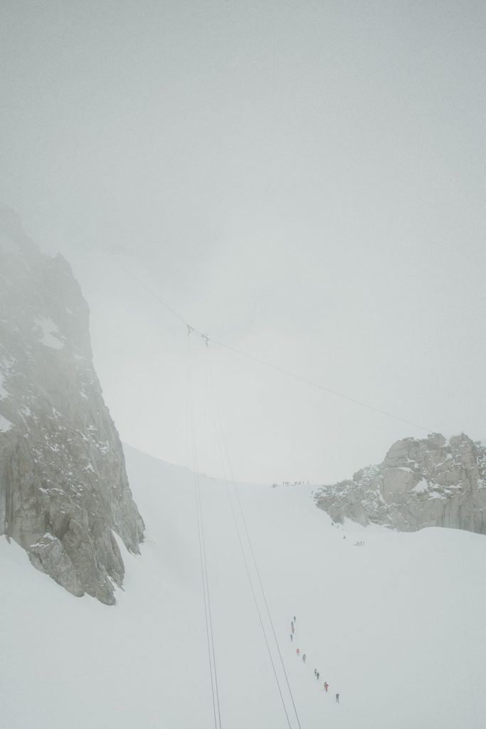 Panoramic view of Mont Blanc and surrounding peaks in the Aosta Valley, Italian Alps.