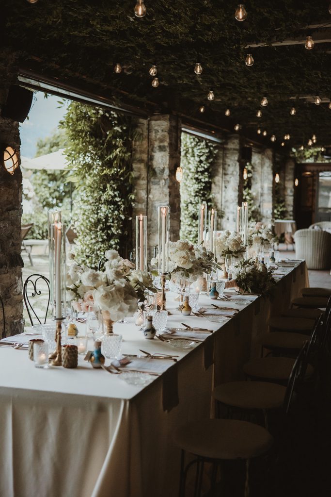 Intimate table set up on Lake Como