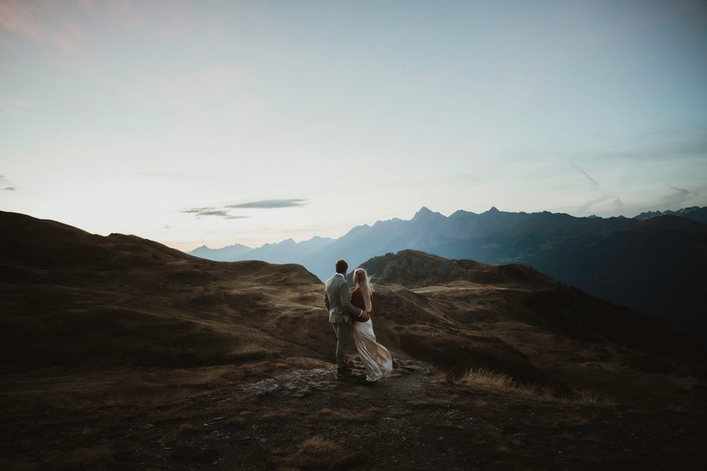A sunrise mountain elopement in the Italian Alps