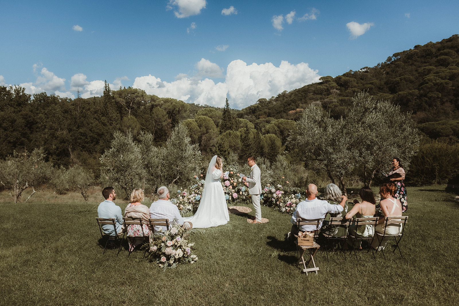 Wedding ceremony in the Tuscan countryside