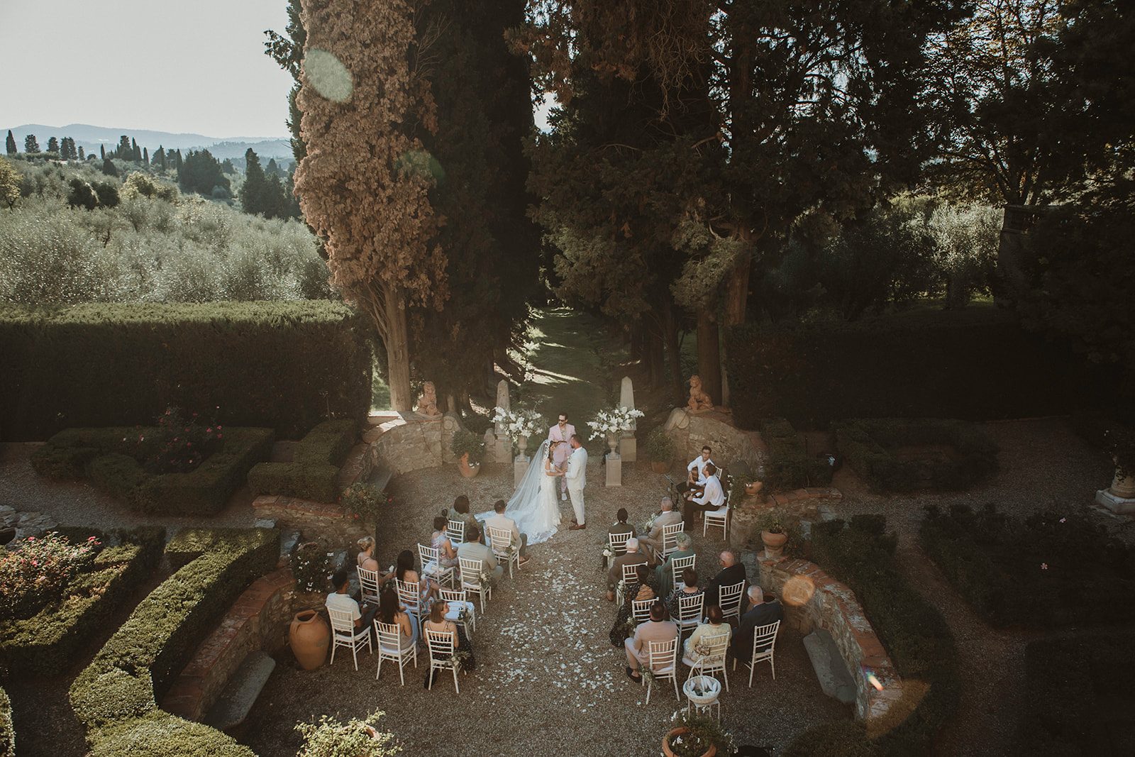 Intimate Wedding Ceremony at Italian viall in Florence