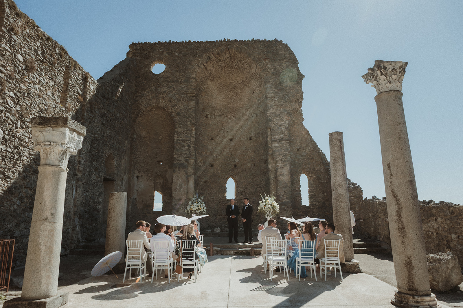 Couple on their elopement ceremony in the Amalfi coast